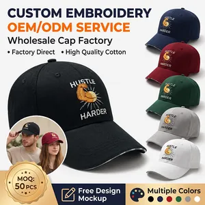14 Years Certified Hat Manufacturer Custom Hats Low MOQ 100% Cotton Embroidered Dad Hat thumbnail-1
