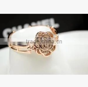 2016 Latest Fashion Women Lady Beautiful Flower Bracelet Rose Gold Jewelry thumbnail-2
