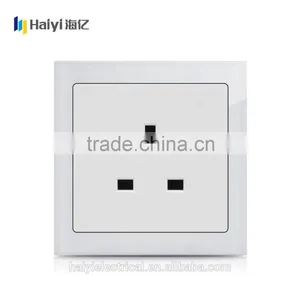 UK 13A Socket White Glass CE BS Approved UK Standard Electrical Wall Socket thumbnail-1