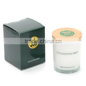 8oz Painted White Glass Candle Jars With Wood Lid for Making Scented Candles Quality Choice thumbnail-5