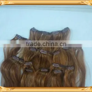 Made in China Cheap Curly Brown Clip in Hair Extensions thumbnail-1