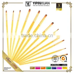 Free Sample 12pcs Set Nylon Hair Plastic Handle Artsit Painting Brush thumbnail-1
