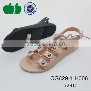 Fashion Ladies Latest Summer Flat Pvc Crystal Plastic Sandals thumbnail-1