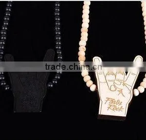 Hip Hop Wooden Necklace thumbnail-1