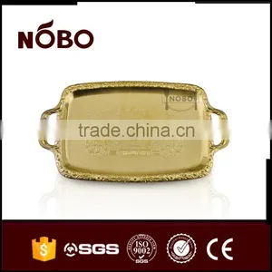 S/S 410 Gold Color Plate With Double Handle thumbnail-4