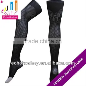 Women Fishnet Tights With Bow at Back thumbnail-1