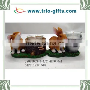 Polyresin Rabbit Figurine Decorative Candle Holder thumbnail-1