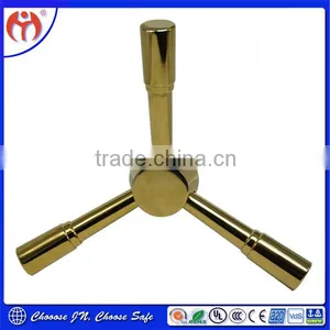 Online Shopping 3-Spoke Golden Satin Chrome Safe Handle JN 715T thumbnail-1