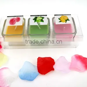 Flat Top 3/set Scented Candles Soy Candles in Square Jar Holder With PVC Package thumbnail-1