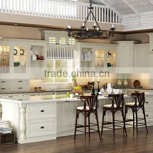 Latest European Style Solid Wood Apartment Kitchen Cabinet Units thumbnail-1