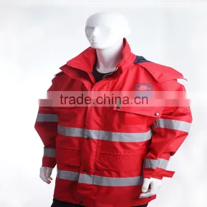 High Visibility Poly-cotton Red Police Reflective Raincoat thumbnail-1