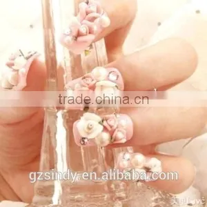 Wholesale 3D Manicure Ceramic Flower Rose Rhinestone Nail Art Handmade Ceramic Flowers 3D Ceramic Flower ZX:TC806 thumbnail-4