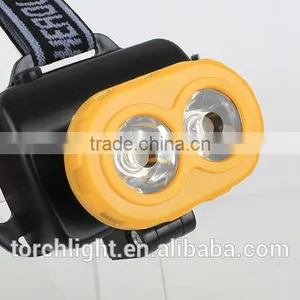 3W Ultra Bright 2 White LED Headlight Headlamp 3 Modes 2LED Red Flashlight for Outdoor thumbnail-3
