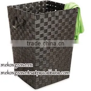 Plastic Woven Laundry Basket With Handles thumbnail-1