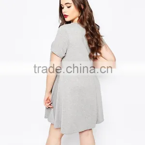 Clothes Casual Plus Size Shirt Dress XXXL Short Sleeve Fat Women thumbnail-2