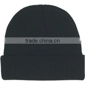 Wholesale Unisex Plain Ski Cuff Knitted Beanie thumbnail-3