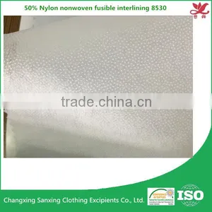 50% Nylon Nonwoven Interlining Fabric 8530 Fusible Interlining thumbnail-1