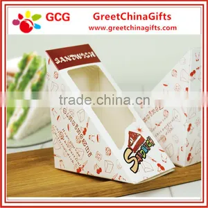 White Cardboard Tke Away Sandwich Packing Boxes With Clear PVC thumbnail-2