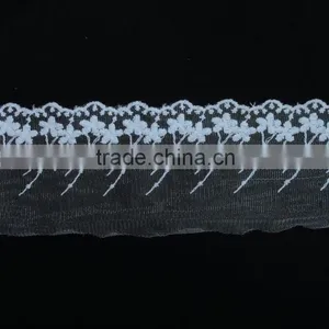 Single-sided Cotton Yarn Mesh Embroidery Lace Trim for Lace Dress thumbnail-1