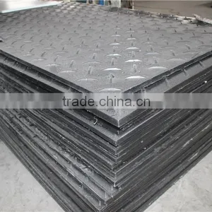 Black Surface Tread Pattern Hdpe Plastic Road Mat thumbnail-2