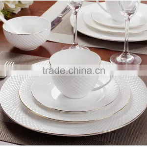 Embossed Patchwork Design Dinnerware Set thumbnail-2