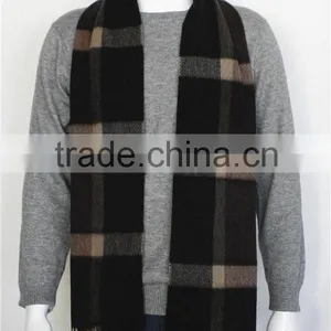 Men Checked Wool Scarf thumbnail-4