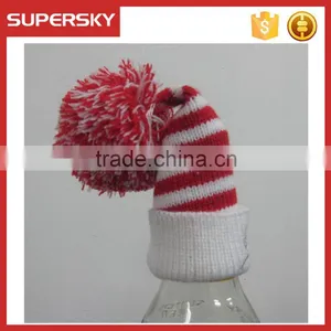 C1681 Santa Wine Bottle Hat Knit Pattern thumbnail-2