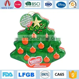 Christmas Tree Tin Gift Containers Wholesale thumbnail-1