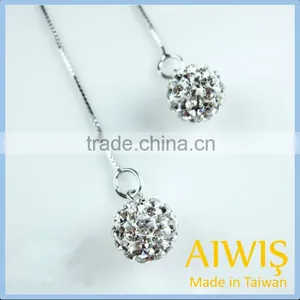 Unique Deisgn Shambhala Rhinestones 925 Sterling Silver Earring thumbnail-3