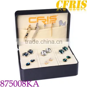 Custom Leather Cufflink Box, pu Cufflink Box for 6-pair thumbnail-1