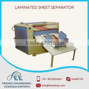 Laminated Sheet Separator Pneumatically Controlled In Feed Nip Rollers For Sheet Separation thumbnail-1