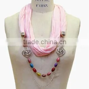 Colorful Infinity Beads Jewelry Scarf thumbnail-1