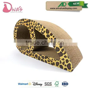 Modern Cardboard Cat Scratcher Leopard Print Curved Cat Scratching Post and Cat Scratcher Lounge thumbnail-3