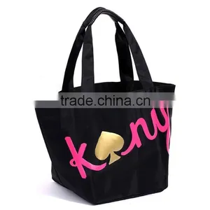 Black Recyclable Nylon Tote Bag for Shopping (FLY-EL0049) thumbnail-1