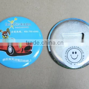 Customized Round Tinplate Beer Opener , Magnetic Opener Fridge , Bottle Opener Fridge Magnet thumbnail-1