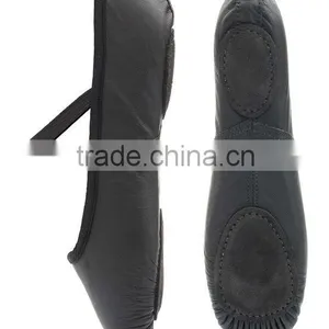 Black Leather Ballet Shoes For Kids Boys &Girls thumbnail-1