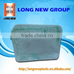 Long New Green Printed Design Cosmetic PVC Zipper Bag Making thumbnail-5