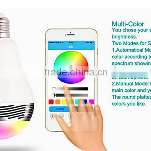 Smart Bluetooth LED Light Bulbs Wireless Control Speaker Smart Music Audio Speaker LED RGB Color Bulb Light Lamps thumbnail-2
