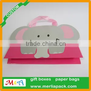 CMYK Printing Gift Wrap Bags Industrial Use Shopping Cartoon Elephant Bags thumbnail-3