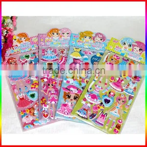 Foam Girl Puffy Stickers Princess Dress Up Sticker for Promotional thumbnail-3