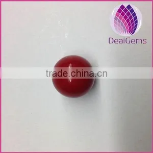 16mm Red Round Half Hole Natural Shell Pearls Beads for Earring Making thumbnail-1