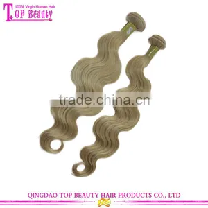 New Products Wholesale 7a Russian Hair Body Wave Sew in Human Hair Extensions Blonde #22 thumbnail-5