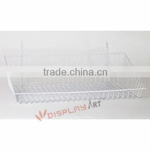 Large Hanging Storage Slatwall Metal Wire Mesh Display Basket thumbnail-2