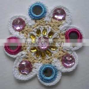 Crochet Flower With Plastic Crystal thumbnail-1