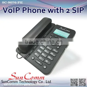 SC-9076-PE Promotion IP Phone With PoE With 2 SIP, LED for Call and Message Waiting Indication thumbnail-2