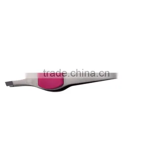 2015 Pointed Slant Tip Carbon Steel Eyebrow Extension Tweezers thumbnail-3
