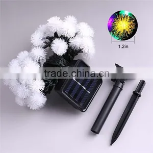 Christmas Rechargeable 30LED Plush Ball Solar Festival Lights thumbnail-4