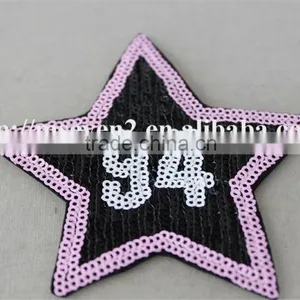 100% Fashion Design Embroidery Sequin Patch With Applique Embroidery Star Patches Three Color Design for Cloting thumbnail-5