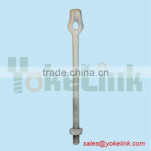 Pole Line Hardware Electric Power Fitting Assembly Guy Bolt Hot Dip Galvanized Screw Bolt Forged Thimble Eye Bolt thumbnail-1