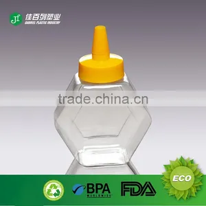 Hot Sale PET Material Plastic Cintainer Hexagon Shape Honey Jars Food Grade Wholesale Special Design Plastic Jar thumbnail-1